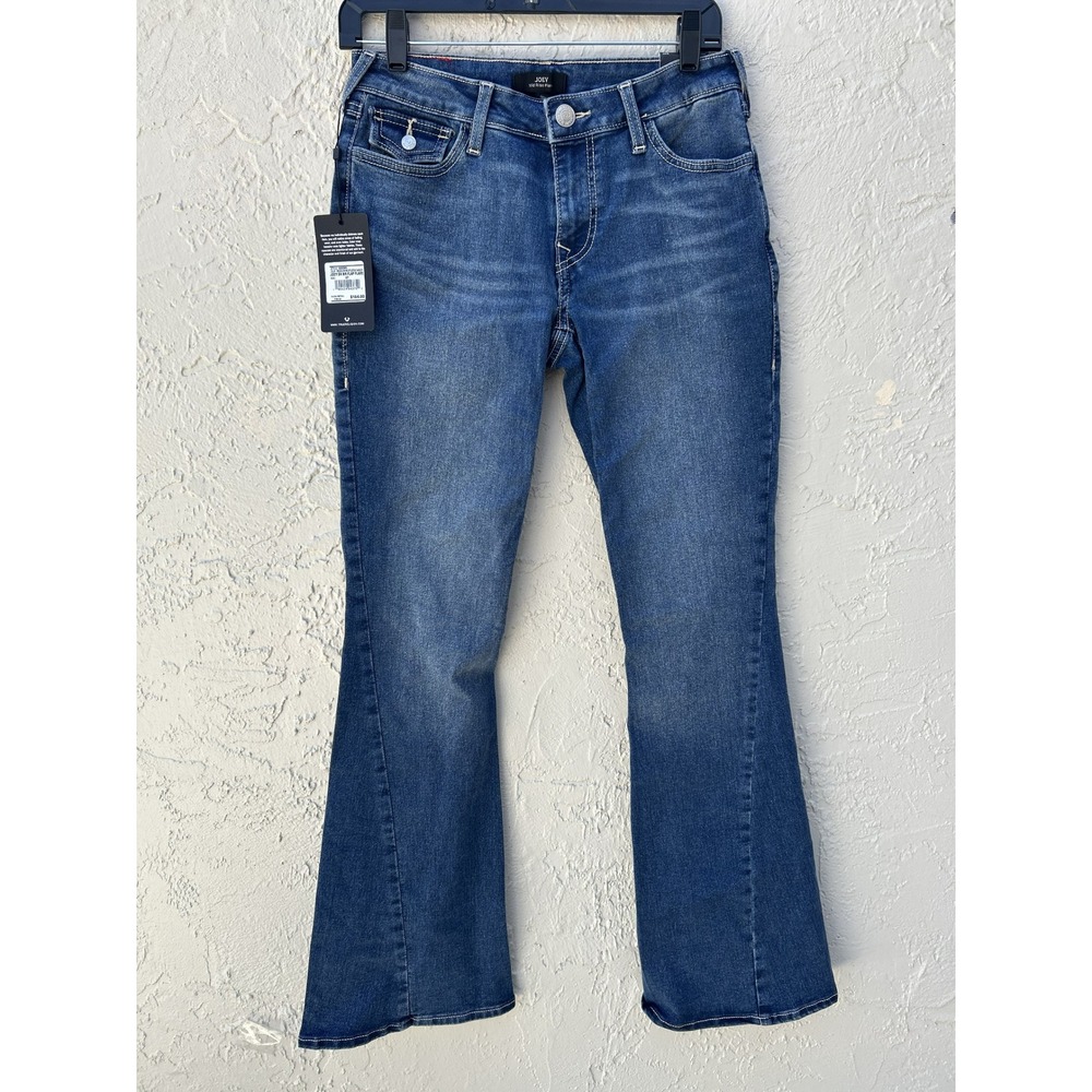 True Religion Joey Mid Rise Flare Jeans Medium Wash Denim Blue NWT